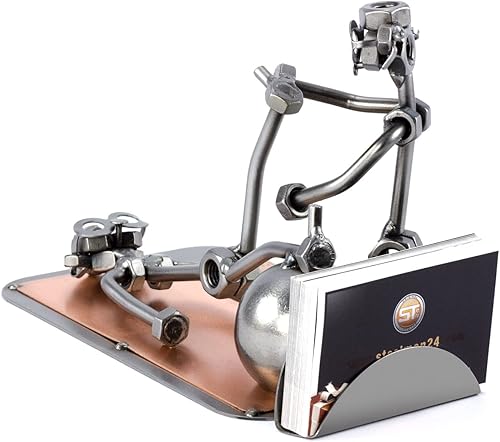Steelman24 I Figurine en métal Kinésithérapie avec Porte-Cartes De Visite I Made in Germany I Idées Cadeaux I Sculpture d’Acier I Hommes de métal - Nail Gallerys