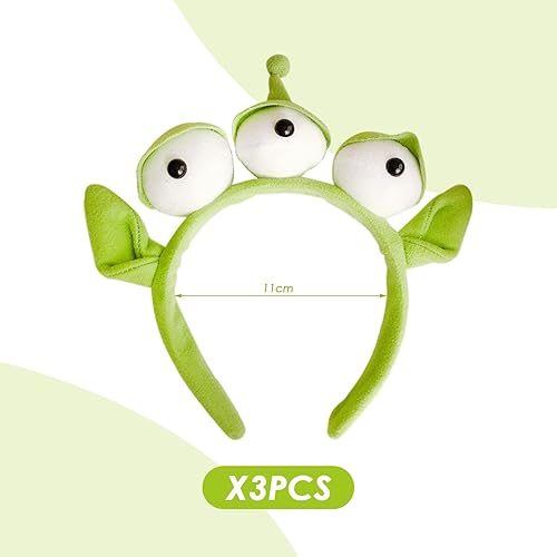 Lot De 3 Bandeaux Alien, Bandeaux À Trois Yeux Pour Enfants, Bandeaux Monstre Pour Enfants, Bandeaux Aux Yeux Verts Pour Enfants, Adaptés Pour Les Fêtes, Les Rassemblements - Nail Gallerys