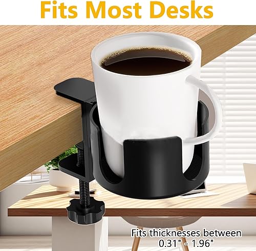 Porte Gobelet pour Table Bureau, Réglable et Mobile, Universels Support Tasse à Clip pour Bouteille, Tasse à Café, Tasse à Eau, 9.5cm Diameter, Maximum Load Capacity 5kg/11lb - Nail Gallerys