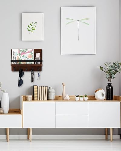 FAOKZE Porte-Clés Mural en Bois avec 5 Crochets, Porte Clé Mural Porte Courrier, porte clef mural, Porte Courrier Mural en Bois Clef Mural Range Accroche Clef Décoratif, Porte-Courriers Bois. - Nail Gallerys