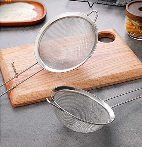 Cymax Lot de 3 Tamis Maille Fine/Passoire Mailles avec Poignée e passoire Cuisine pour égoutter Nouille/Riz/Légumes/Blanc D'oeuf etc, Trois Taille 7cm, 12cm et 18cm - Nail Gallerys