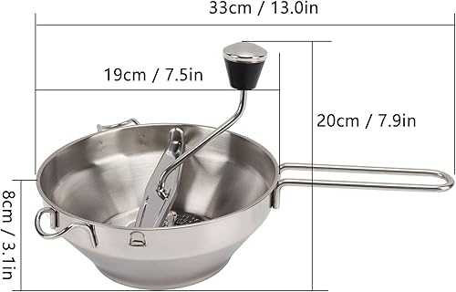 Moulin Alimentaire Manuel en Acier Inoxydable avec 3 Disques de Broyage pour Sauce Tomate Maison, Purée de Pommes de Terre et Mise en Conserve - Nail Gallerys