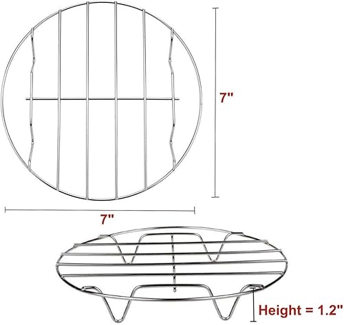 Thstheaven Lot de 2 grilles rondes en acier inoxydable et grille de refroidissement pour friteuse à air instantané autocuiseur (18 cm x 2) - Nail Gallerys