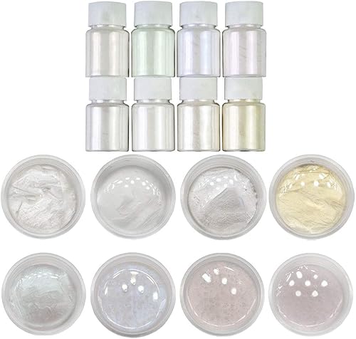 Lot de 8 pigments nacrés en poudre de couleur mica pour résine époxy, fabrication de savon, peinture acrylique - Nail Gallerys