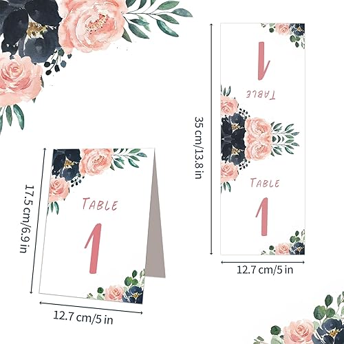 POWER FLOWER Numéros de table de mariage 1-12 Recto-verso Carton 5*7 pouces pour Mariage et Événements Design Unique Table 1 à Table 12 (661-1) - Nail Gallerys