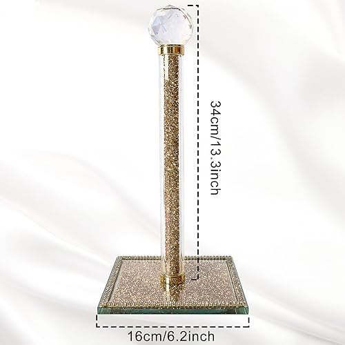 Hebaogugu Porte-rouleau de papier cristal – Support autoportant argenté pour salon, cuisine, salle de bain (doré) - Nail Gallerys