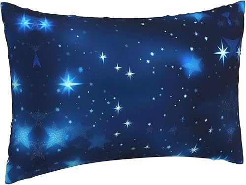 GUOLGP Housse de coussin décorative avec fermeture éclair dissimulée Motif étoiles brillantes Bleu - Nail Gallerys