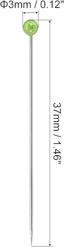 PATIKIL Couture Épingles, 100 pcs 1.5 Pouce Perlé Boule Tête Épingles Droit Épingle pour Tissu, Décoratif, Tissu Fabrication, DIY, Vert - Nail Gallerys