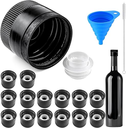 GZqiancang Lot de 15 becs verseurs pour bouteilles d'huile, bouchons à vis avec buse de graisse avec 1 entonnoir et brosse de nettoyage pour ouvertures de bouteilles avec filetage extérieur de 30 mm - Nail Gallerys