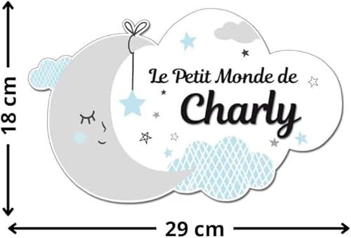 Plaque de Porte Garçon Nuage Bleu. Plaque Plexi. Plaque Chambre Enfant. Plaque Personnalisable avec Prénom. Décoration Chambre Le Petit Monde De - Nail Gallerys