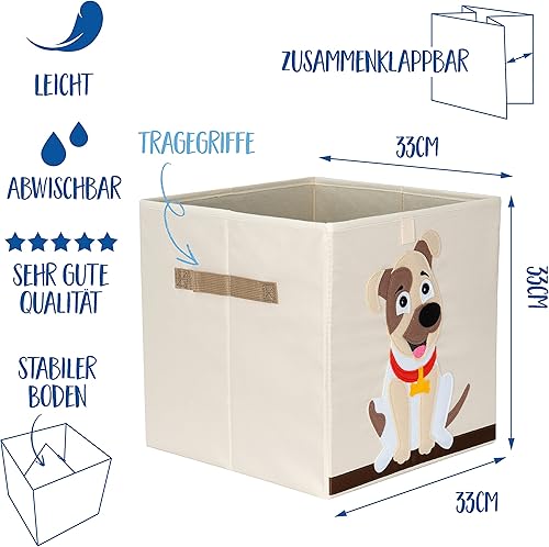 KNECKES Boîte de rangement premium pour enfants - 8 motifs (33x33x33cm) | Taille adaptée à l'étagère Kallax | Coffre à jouets pliable, fond stable, durable | Conçu pour les enfants (Blitz Tom) - Nail Gallerys