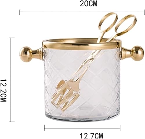 QWPYDXN Seau a Champagne Seau à Glace en Verre Refroidisseur Seau à Champagne bac de Rangement de Luxe créatif pour glaçons Petit Seau avec Pinces en Acier Inoxydable Barware - Nail Gallerys