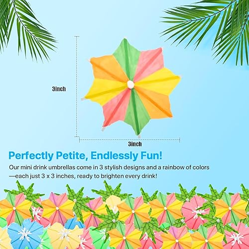 IHLOOTD Cocktail Parasols 75 Pièces Decoration Cocktails Accessoires 3 Styles Décorations pour Cocktail Été Décoration pour Boissons, Dessert pour Fiesta,Tropical Beach Parties - Nail Gallerys