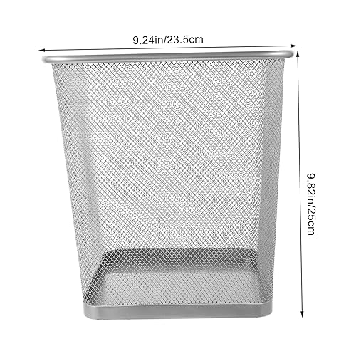 Cabilock poubelle panier de rangement en filet panier carré corbeille de bureau organisateur de bureau ordures bac de rangement bac rangement le recyclage peut Corbeille noire le fer Silver - Nail Gallerys
