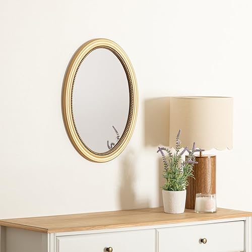 Atmosphera - Miroir Rond moulure Victoria 53x40cm Or - Nail Gallerys