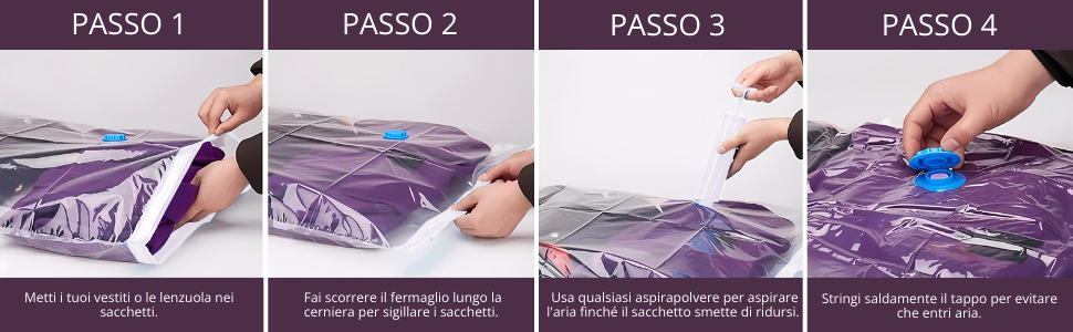 Sacs pour vêtements sous vide