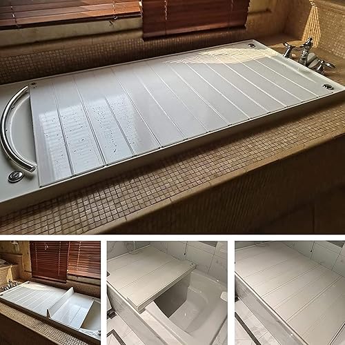 ZGSYH Couverture de Baignoire Pliable, Couvercle de Bain à obturateur Pliable en PVC, Panneau Anti-poussière Pliable étanche Anti-poussière de 0,6 cm for l'expérience de Spa à Domicile (Size : 85cm*7 - Nail Gallerys