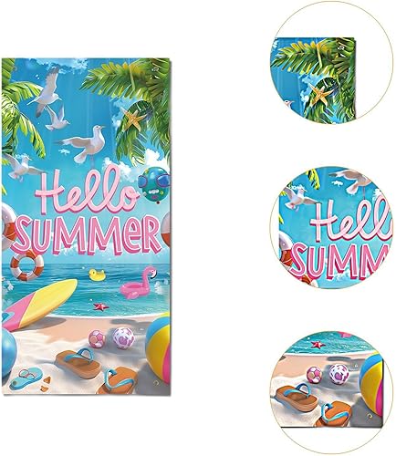 Harilla Décorations de fête sur la plage, accessoires de fond photo, toile de fond photo, bannière de porte pour grand événement dans la cour, - Nail Gallerys