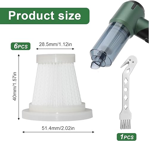 SIGANDG Filtres HEPA lavables de rechange pour mini aspirateur à main sans fil Molfanco (6 pièces) - Nail Gallerys