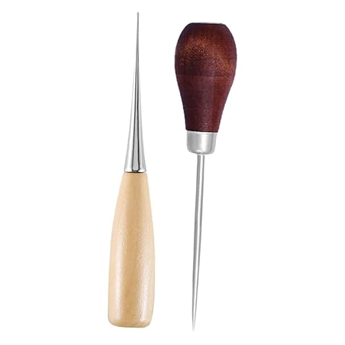 VILLCASE 4 Ensembles Poinçon En Cuir Kit De Couture Poinçon De Charpentier Poinçon À Tricoter Poinçons De Réparation Coue Coudre Awl Poinçon De Reliure En Acier Inoxydable 2 Pièces * 4 - Nail Gallerys