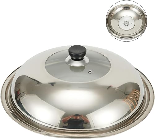 Couvercle de casserole en acier inoxydable, couvercle wok durable de 28 à 36 cm, facile à nettoyer, garde les aliments au chaud et maintient la vapeur, contrôle efficace de la vapeur (28 cm) - Nail Gallerys