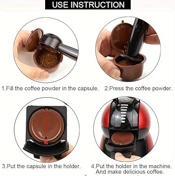 CHEFZOCO Capsule de café rechargeable pour Dolce Gusto, Capsule de café réutilisable, Capsule de café rechargeable, filtres à café rechargeables, capacité 8 grammes de café moulu, plastique, 1 pièce - Nail Gallerys