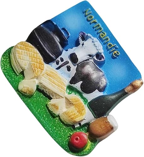 Aimant de réfrigérateur 3D Normandie France Souvenir de voyage Cuisine Aimant de réfrigérateur Décoration peinte à la main Artisanat - Nail Gallerys