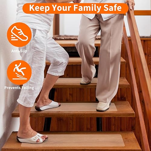 Azyvum Transparent Tapis Antidérapant,Lot de 18 Bandes Anti Dérapant Tapis Escalier Moquette 15 x 60 cm Bande Antidérapante Escalier en Bois Protection Couvre Marche Escalier - Nail Gallerys