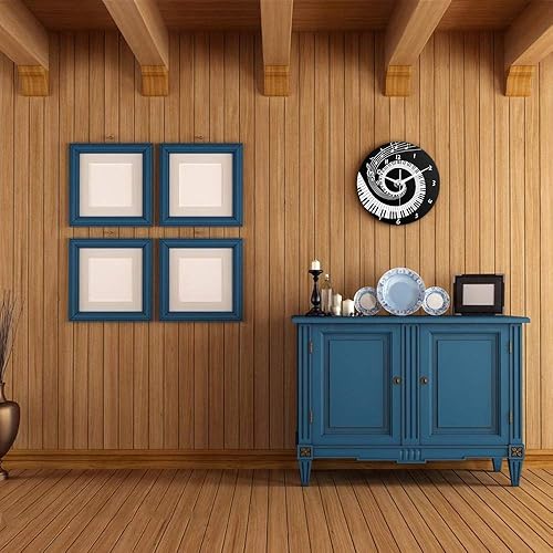 REFURBISHHOUSE Elegant Piano ClÉ Horloge Notes De Musique Vague Horloge Murale Moderne Ronde sans Batterie Acrylique Blanc - Nail Gallerys