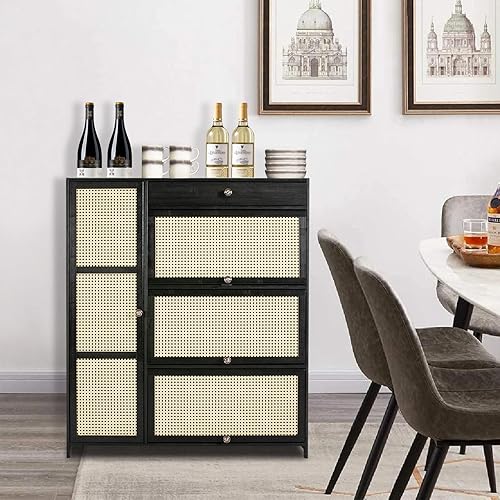 fennnds Armoire de cuisine, 100 × 42 × 117 cm, buffet de cuisine, multifonction, vitrine autoportante, pour cuisine, salon, chambre à coucher, salle à manger, bureau, garage, noire - Nail Gallerys