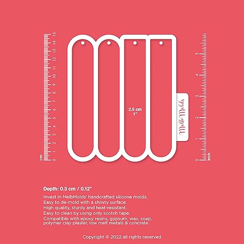 MelbMolds Moule en silicone pour marque-pages en résine époxy - Style coins arrondis à effet druzy - Créez des marque-pages personnalisés pour les amateurs de livres. - Nail Gallerys