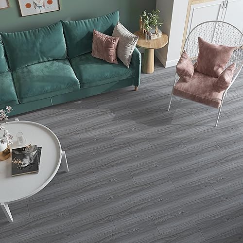 VaryPaper Dalle PVC Adhesive Sol Effet Bois Gris 90cmx15cm 10 Pièces Lino Sol Rouleau Carrelage Adhesif Sol Salle de Bain Stickers Carrelage Cuisine Dalle PVC Sol Garage Salon Revetement de Sol - Nail Gallerys