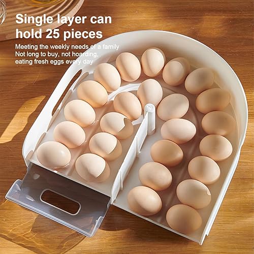 CheurYae Porte-œufs de rangement, organisateur d'œufs à rouler automatique pour réfrigérateur, boîte à œufs en plastique transparent, plateau de rangement pour œufs pour plans de travail de cuisine - Nail Gallerys