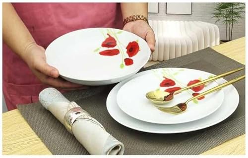 Service de Table 18 pieces en porcelaine Coquelicot rouge et blanc - Nail Gallerys