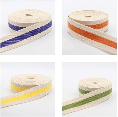 Leduc 5 mètres de sangle Aspect brut écru avec une bande centrale de couleur sac ceinture bandoulière harnais sac à dos maroquinerie Grande qualité 30 mm Coton Fibre Mixte 119 - Nail Gallerys