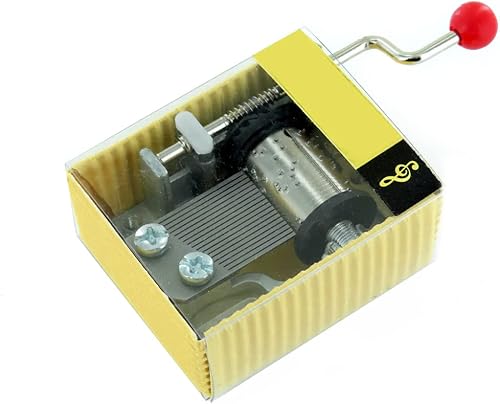 Lutèce Créations Boîte à Musique/boîte Musicale à manivelle avec mécanisme Musical à manivelle de 18 Notes dans Une boîte en Carton avec vitre Transparente - Une Chanson Douce (Henri Salvador) - Nail Gallerys