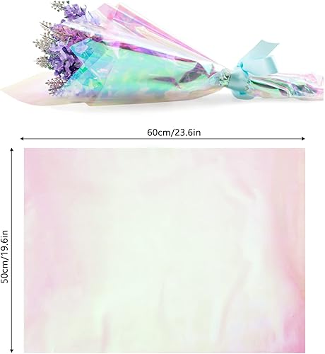 10 feuilles de cellophane arc-en-ciel,Cellophane transparente claire 50 x 60cm film cadeau film iridescent papier film cristal pour fleurs bouquet de fleurs paquet de bonbons mariage - Nail Gallerys