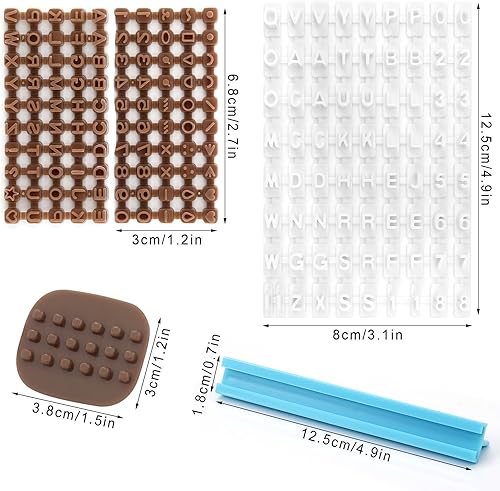 Lot de 3 Tampons de Lettres de l'Alphabet pour Argile, Petits Tampons en Plastique pour Chiffres et Lettres pour Argile Tampons à Biscuits pour Projets de Bricolage en Poterie de Biscuits - Nail Gallerys