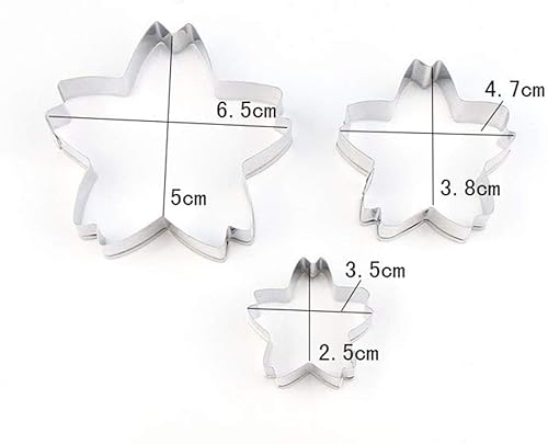 MoonyLI Acier inoxydable Cookie Cutter Set, 3Pcs pétales de fleurs de cerisier moule Fondant gâteau Cookie Cutter Set pâtisserie moule - Nail Gallerys