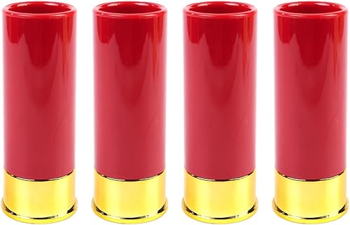 Sarini 4 Verres, Verres à Tequila au Design étui à Cartouches, Mini gobelets en Plastique pour Whisky, Rhum et liqueurs, Parfaits pour Les fêtes, Festivals et Coffrets Cadeaux - Nail Gallerys