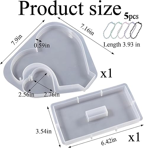 Resine Epoxy Moule Siliconeensemble Moule Coeur Resine Epoxy 6,96in avec Base de Moules, Moule Epoxy en Silicone pour Bricolage, Carte Coeur Cadre, Décoration Cadeau Fait à la Main - Nail Gallerys
