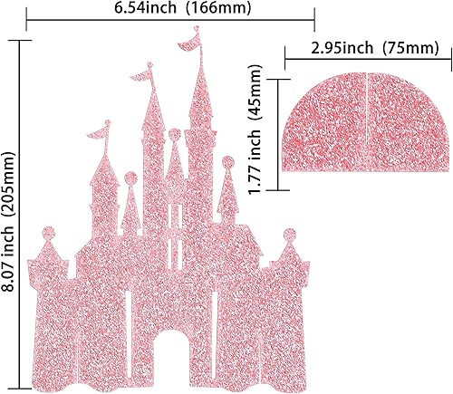 Gyufise Lot de 2 décorations de table château à paillettes sur le thème de la princesse pour anniversaire, fête prénatale, fête princesse, rose - Nail Gallerys