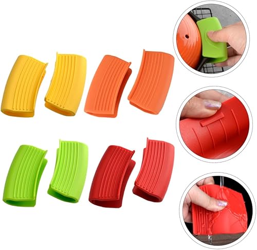 TOPPERFUN 4Paires Clips Casserole Silicone Isolants Accessoire de Cuisine Chaleur pour Protection des Mains Prise Sécurisée - Nail Gallerys