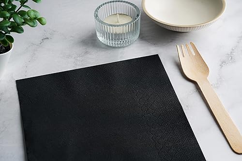 FOOGO Green 100pcs Serviettes en Papier Marron Elégant, Certifiées FSC®, 33 x 33 cm, Solides 2 Épaisseurs, Entièrement Compostable à Domicile, Super Douces, Serviettes Jetables pour Cocktails - Nail Gallerys