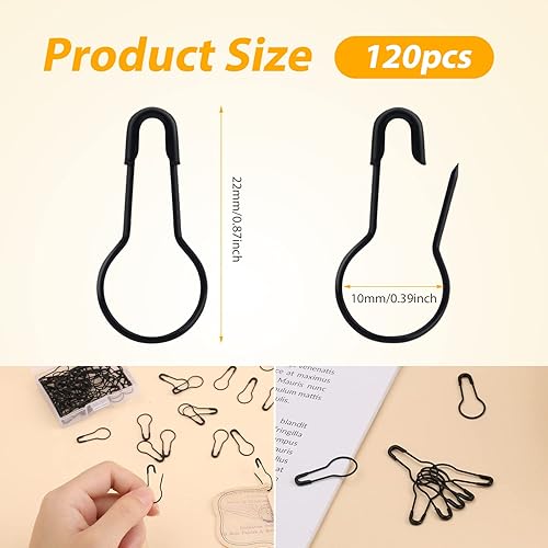 Savita 120 pcs 22 mm Mini Épingles de Sûreté, Mini Épingles à Nourrice Sécurité en Métal Noir pour Vêtements Artisanat Courtepoint Couture Breloques Boutons - Nail Gallerys