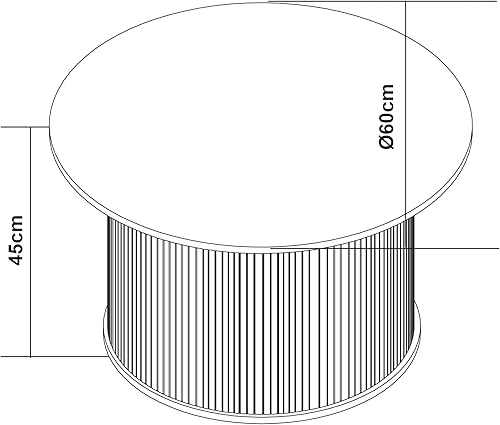 [en.casa] Table d'Appoint avec Plateau Rond Dépassant Table Basse Bout de Canapé Design Scandinave pour Salon Chambre Bureau Entrée Bambou MDF 45 x 60 cm Naturel - Nail Gallerys