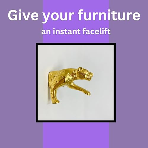 Boutons de tiroir en métal doré en forme d'animal de safari (crochet, rhinocéros) - Nail Gallerys