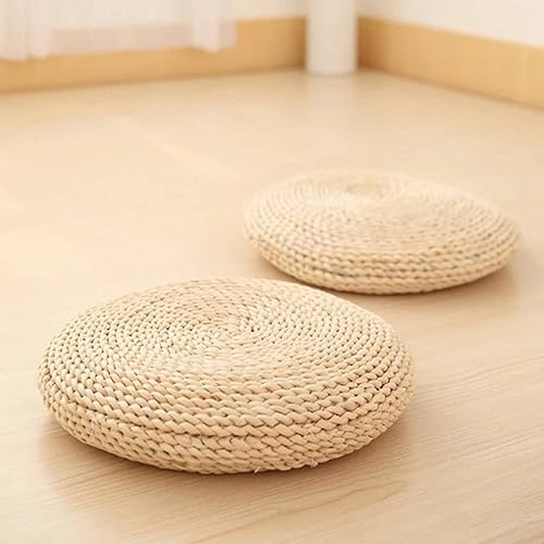 Pvczool Coussin de Tissage Fait à la Main de Pouf Naturel Rond Remplissez L'Oreiller de Soie de Soie Coussin de SièGe de Chaise de Yoga Doux Coussin de FenêTre (B) - Nail Gallerys