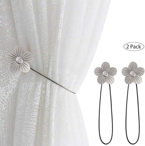 XAHY Lot de 2 Pince pour Rideaux, Embrasses Aimantées en Métal Vintage, Argenté, 2 Pack - Nail Gallerys
