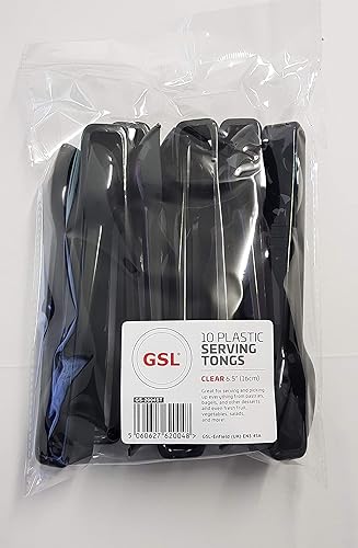 GSL Lot de 10 pinces de service en plastique Noir 16 cm - Nail Gallerys